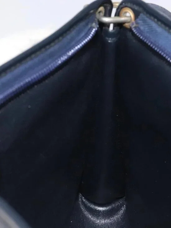 Christian Dior Trotter Canvas Shoulder Bag Navy Gold Auth BA3029 - Picture 14 of 16